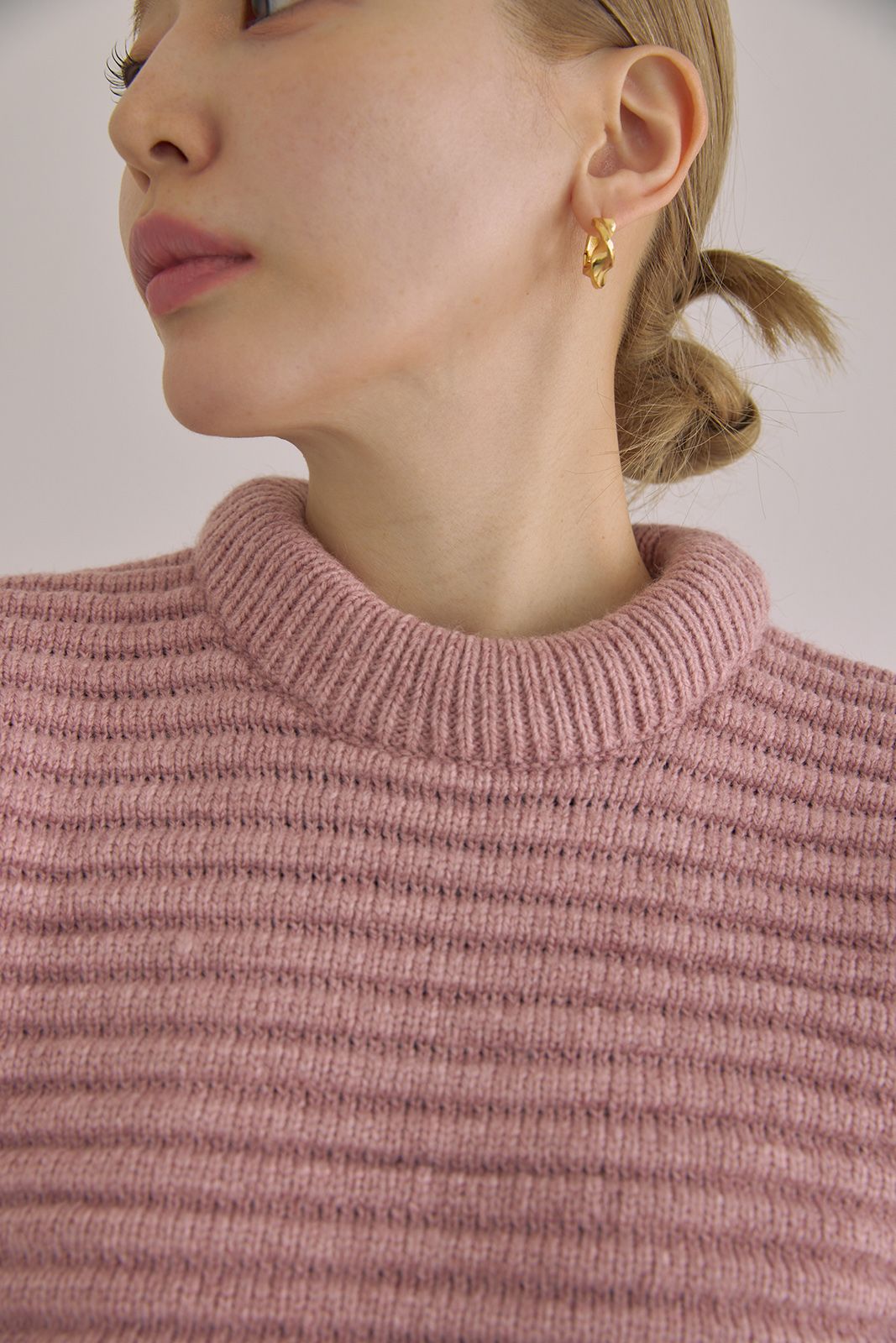 ボリュームスリーブニットトップス (ピンク) Raglan Sleeve Long Coat (Pink) / 26AW