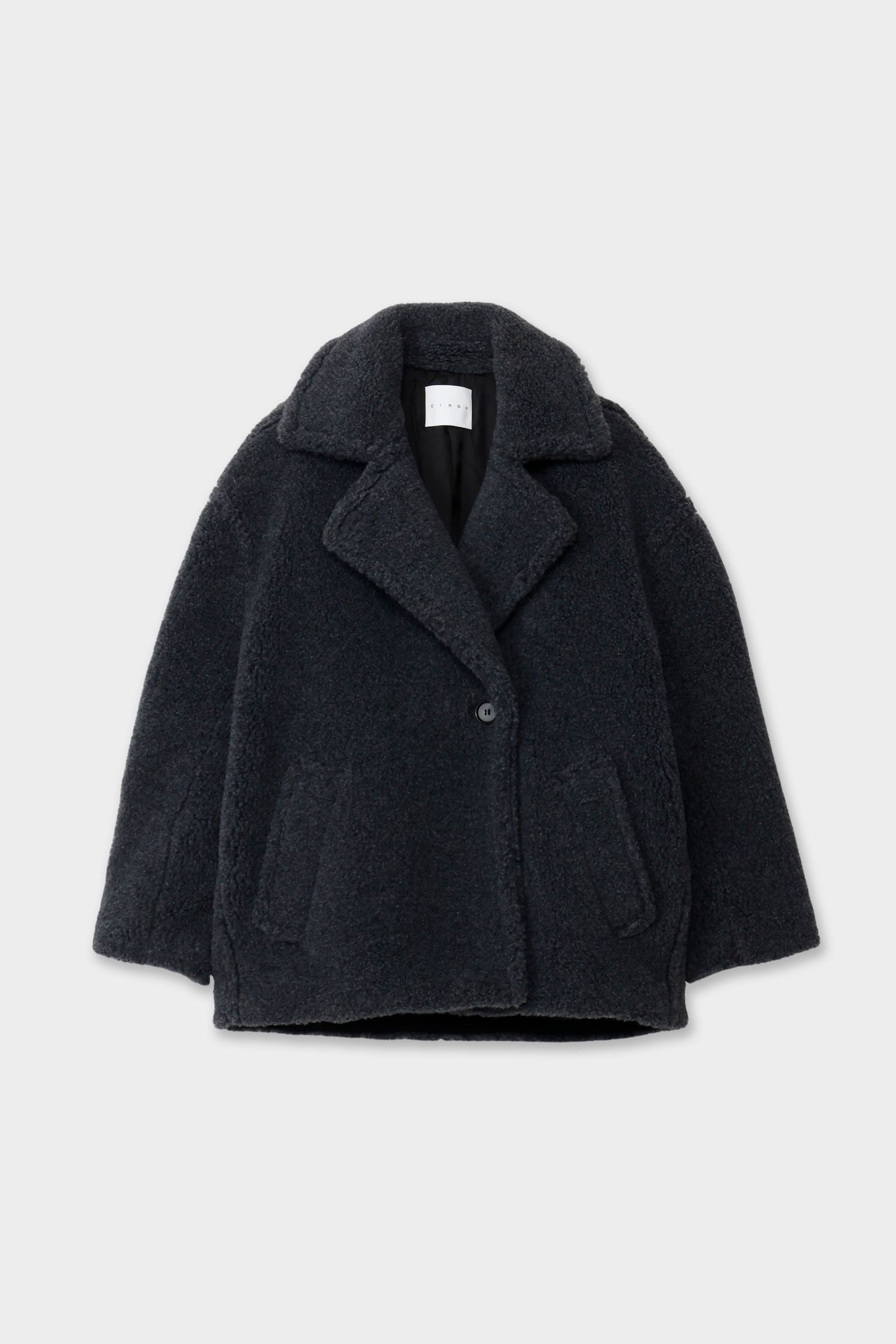 コクーン ミドル ボアコート (チャコールグレー) COCOON MID BOA COAT (Cgray) / 26AW