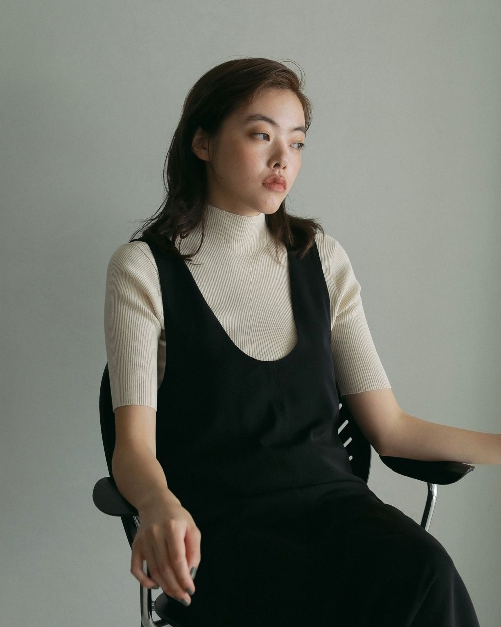 アンヌーク anuke Rib Knit ハーフスリーブリブニット ànuke - Halfsleeve Rib Knit / ハーフスリーブ リブニット