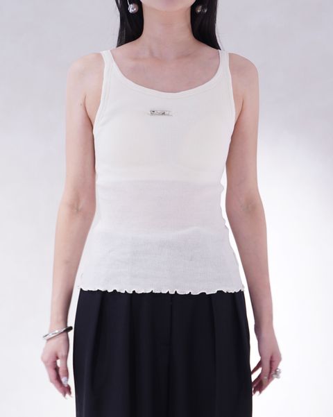 【KnuthMarf × PALM】カップインリブタンクトップ (アイボリー) cap in rib tank top