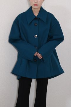 ARCH COCOON TENT CT / アーチコクーンテントコート (ターコイズ) / ミドル丈 / 体型カバー / ゆったりシルエット