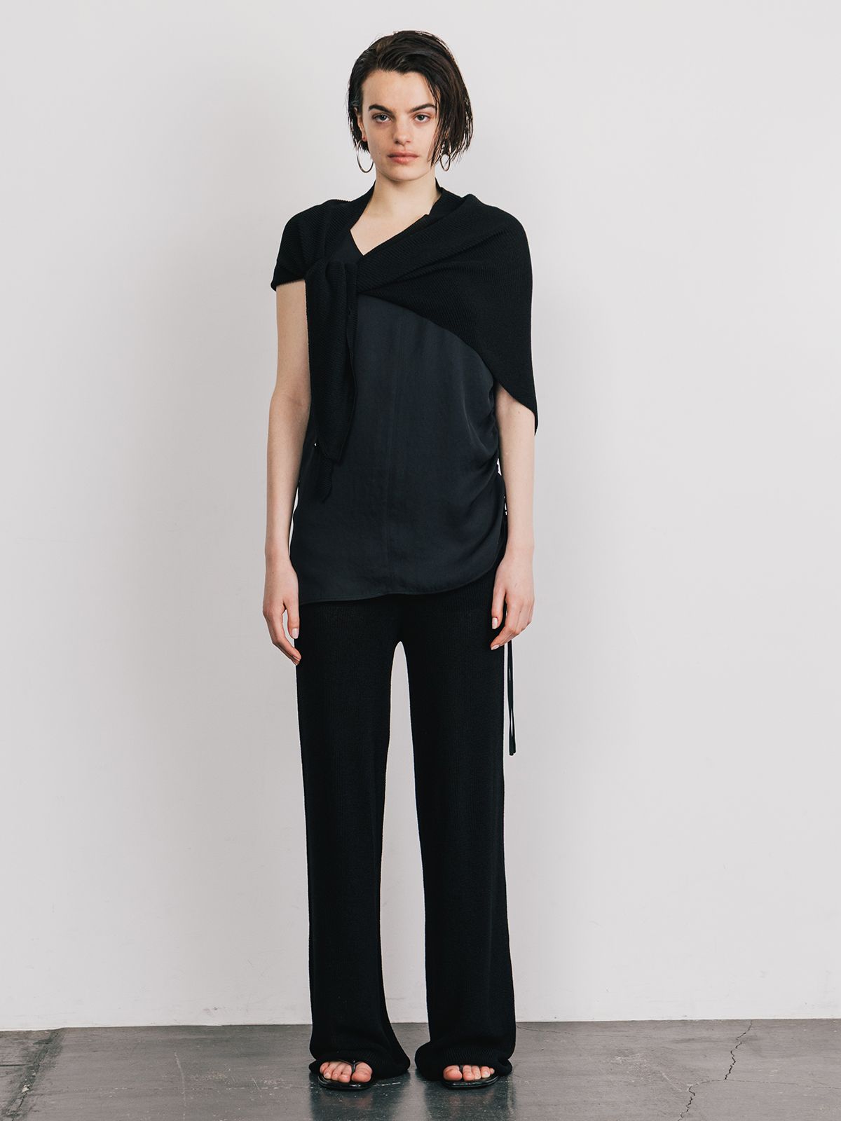 【25SS】ACETATE KNIT PANTS / アセテート ニットパンツ (ブラック)