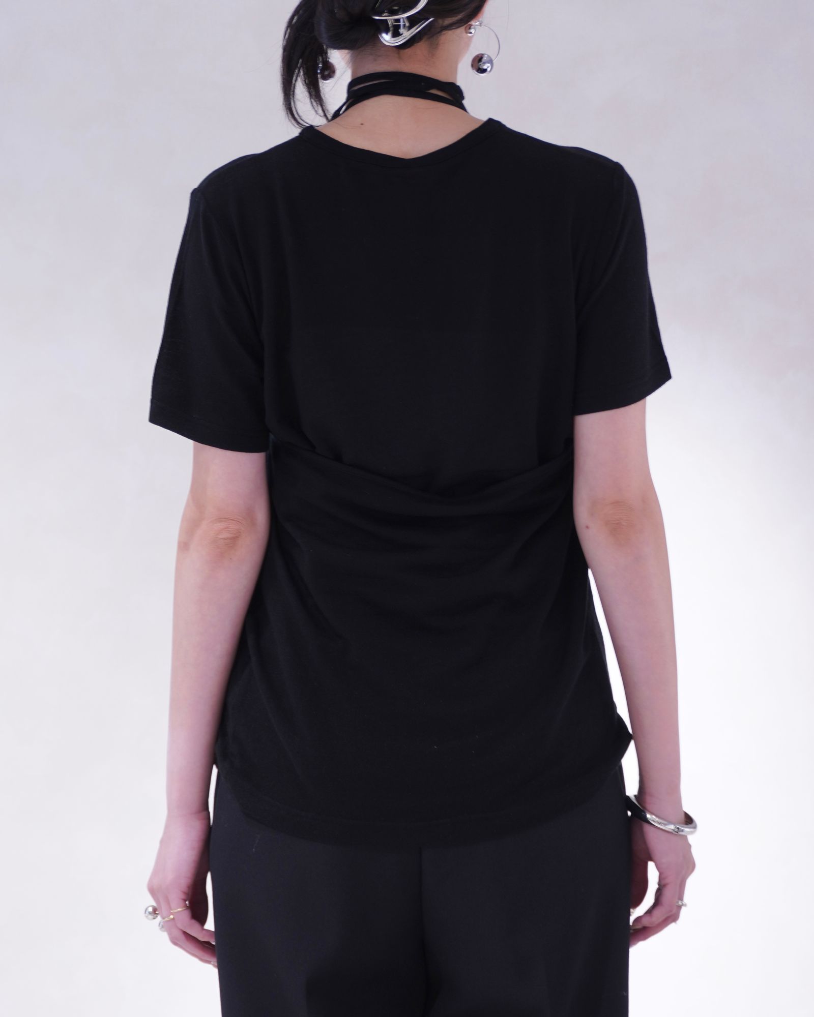 レイヤードカットトップス (ブラック) LAYERED CUT TOPS (Black) /  26SS