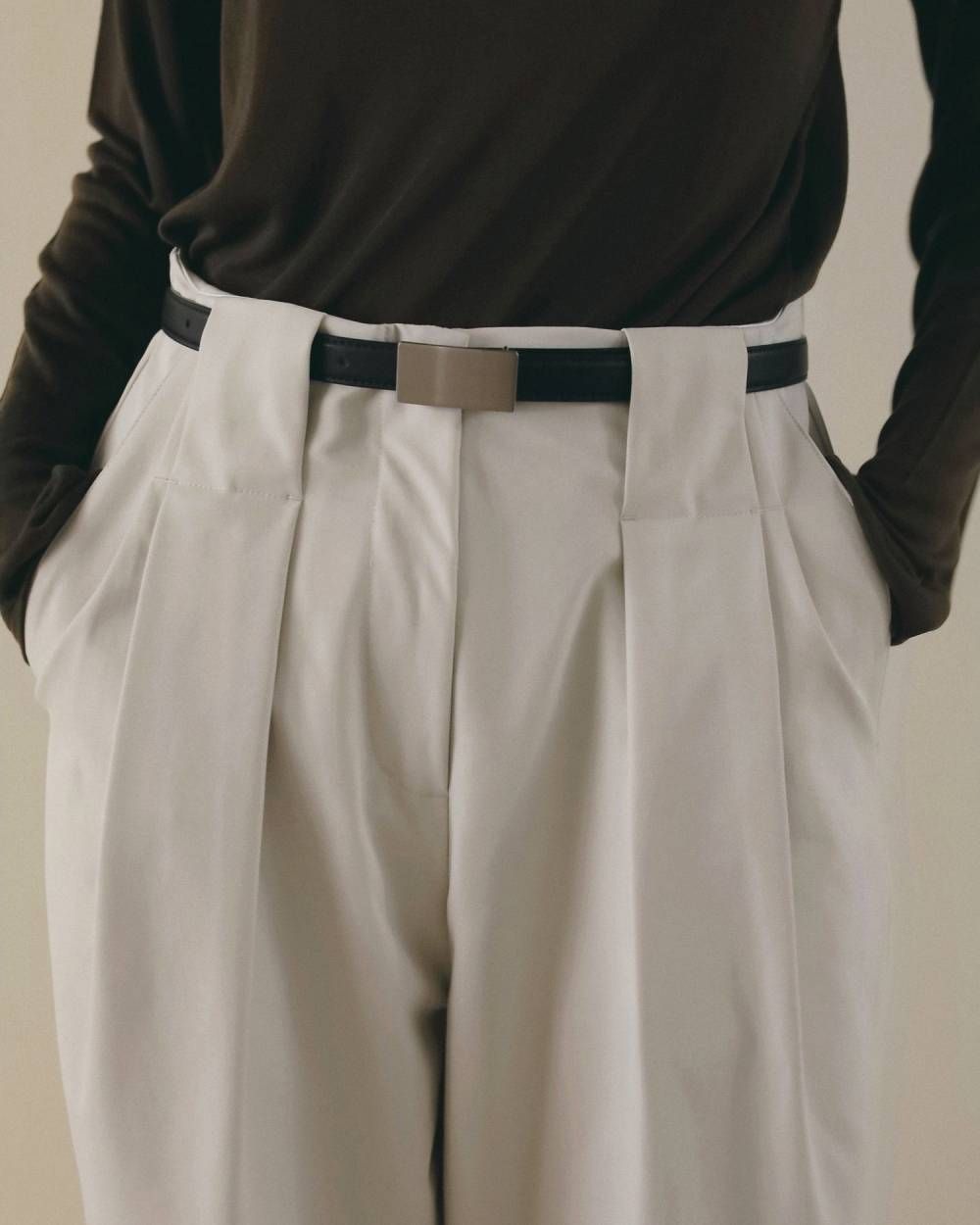 リバーシブルベルト (シルバー) Reversible Thin Belt (Silver) / 26AW 【6月29日まで期間限定予約】