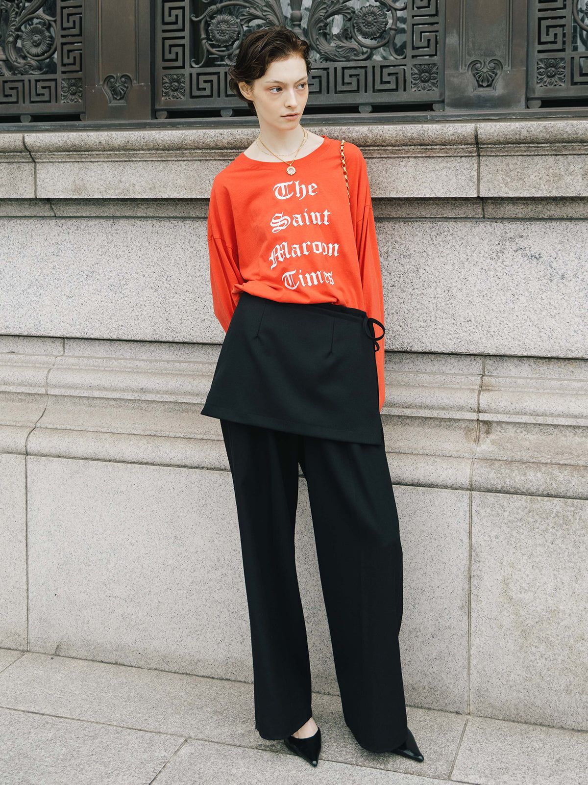 パーマネント ロングスリーブ Tシャツ (Sain Maroon Times) PARMANENT L/S TEE /  26AW