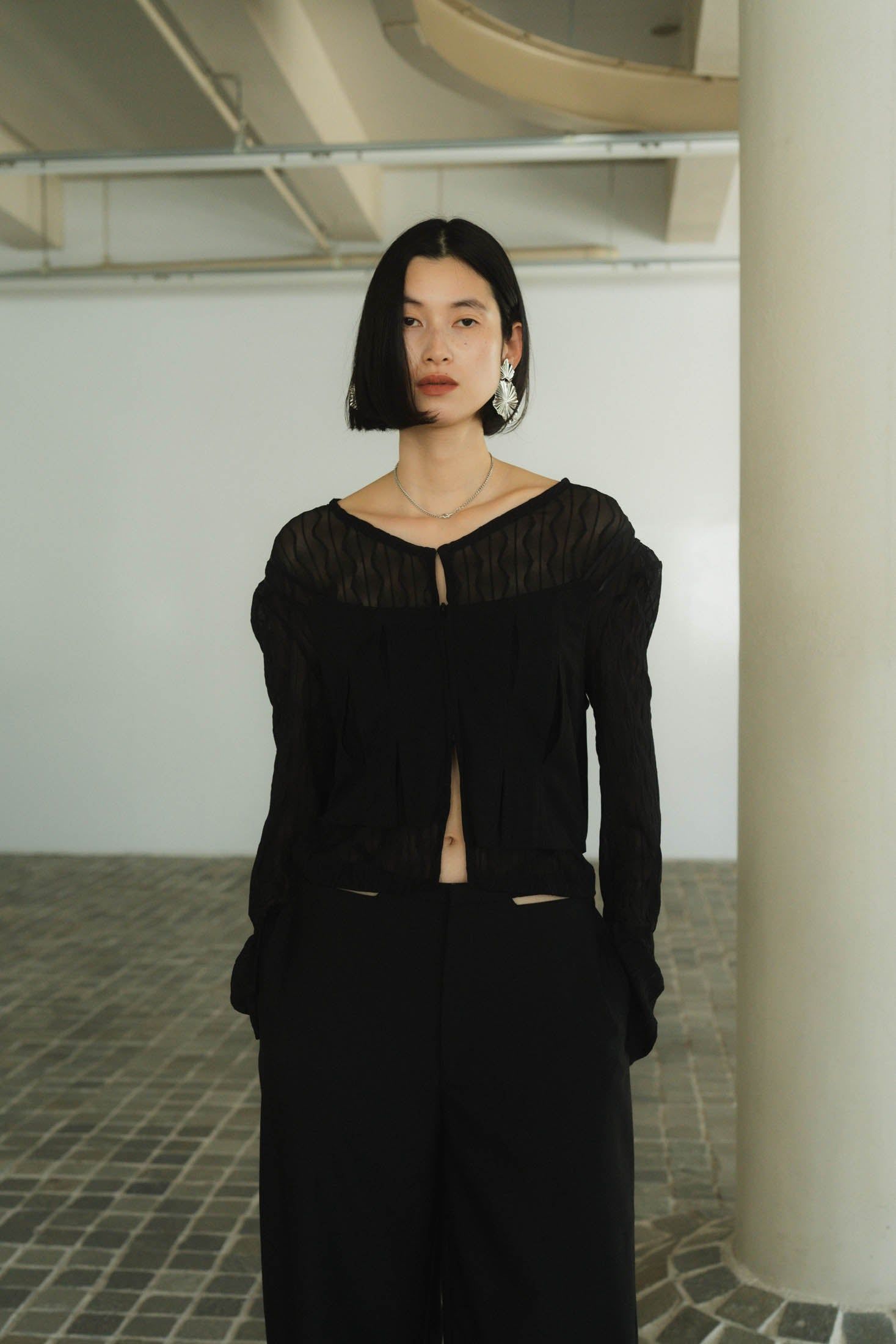 Knuth Marf - layered sheer tops / レイヤードシアートップス