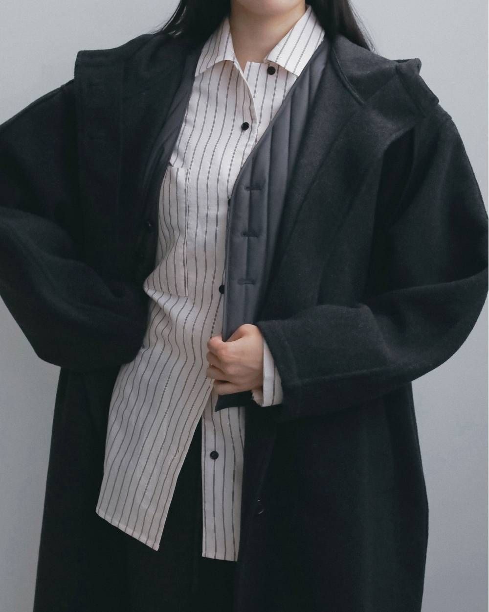 オープンカラーストライプシャツ (ピンク) Opencollar Stripe Shirts (Pink) / 26AW 【6月29日まで期間限定予約】