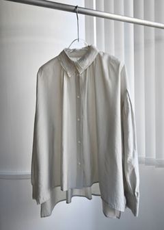 collar & cuffs triple layered over SH (Sage) / トリプルレイヤード オーバーシャツ (セージ) / 26SS