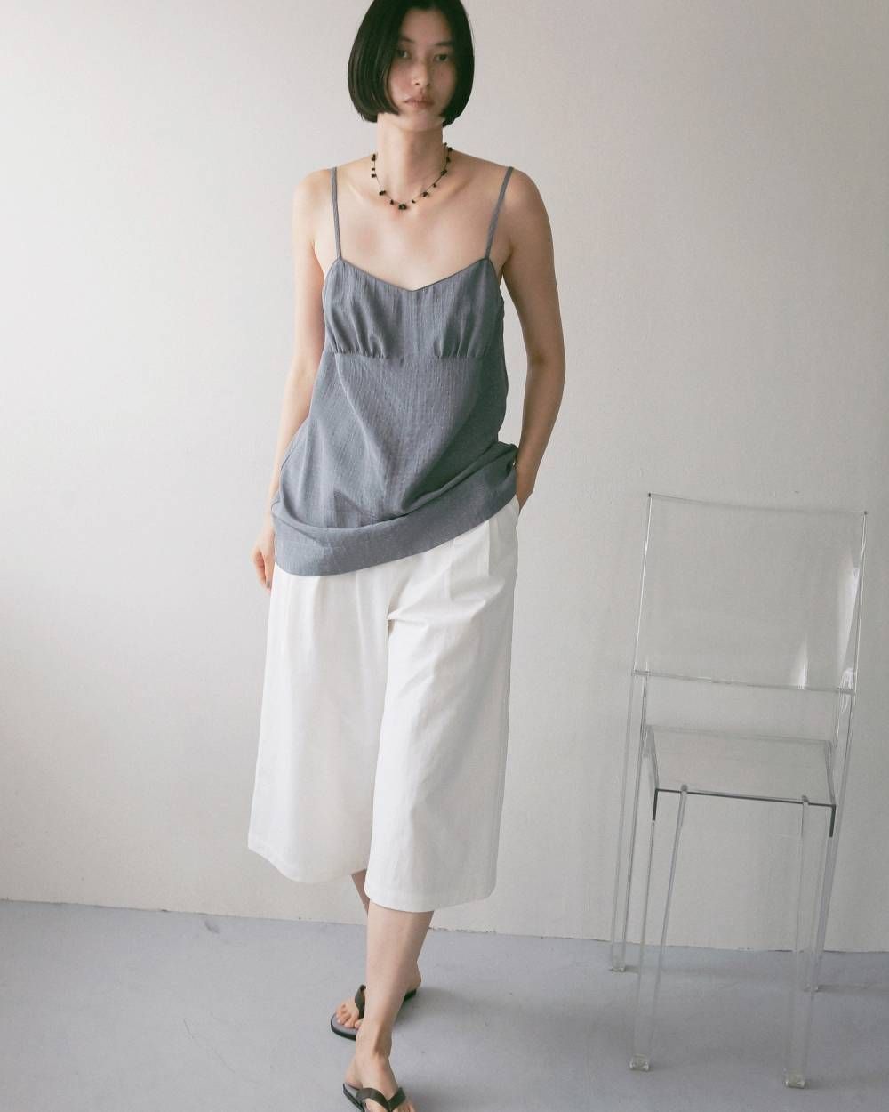 ドットジャガード キャミソールトップス (アイスブルー) Dotjacquard Camisole Tops (Iceblue) / 27SS