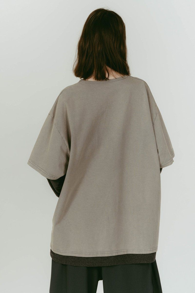 AI future layered t-shirt(unisex) (Gray) / レイヤードTシャツ (グレー) / 26SS