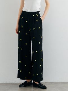 モチーフ エンブロイダリーパンツ (ブラック) MOTIF EMBROIDERY PANTS (Black) /  26SS