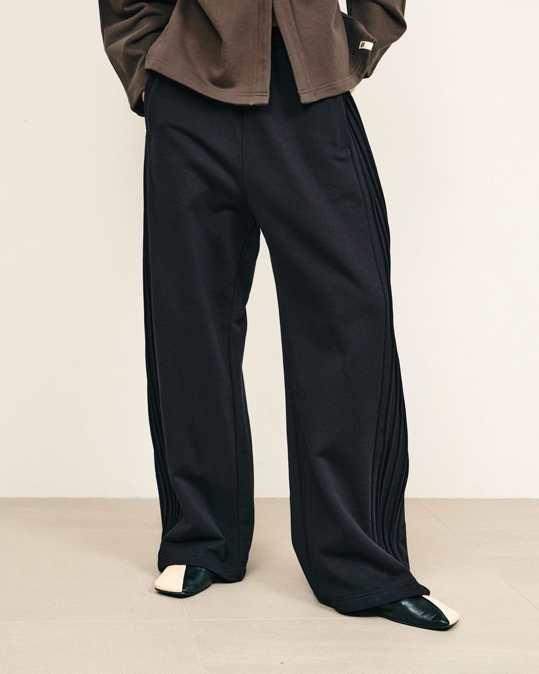 pin tuck sweat pants / ピンタックトスウェットパンツ (ブラック) / 25AW