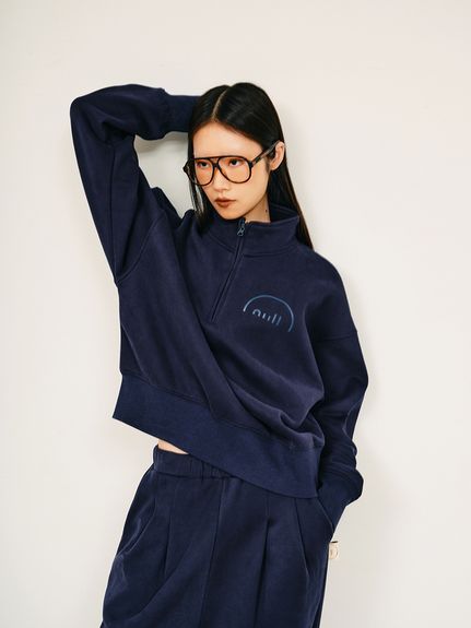 ZIP Sweat tops / ZIPスウェットトップス (ネイビー×ネイビー) / 25AW