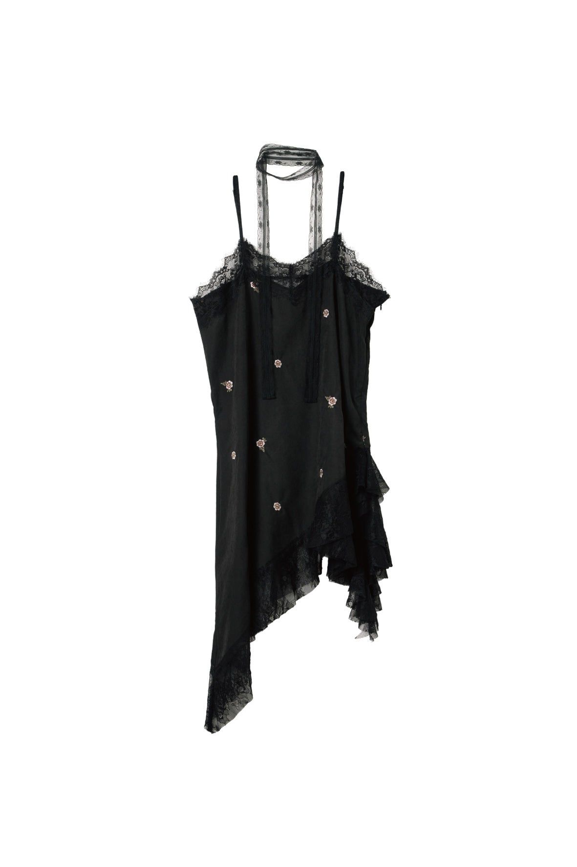 レースキャミソールドレス (ブラック) lace cami dress (Black) / 26AW