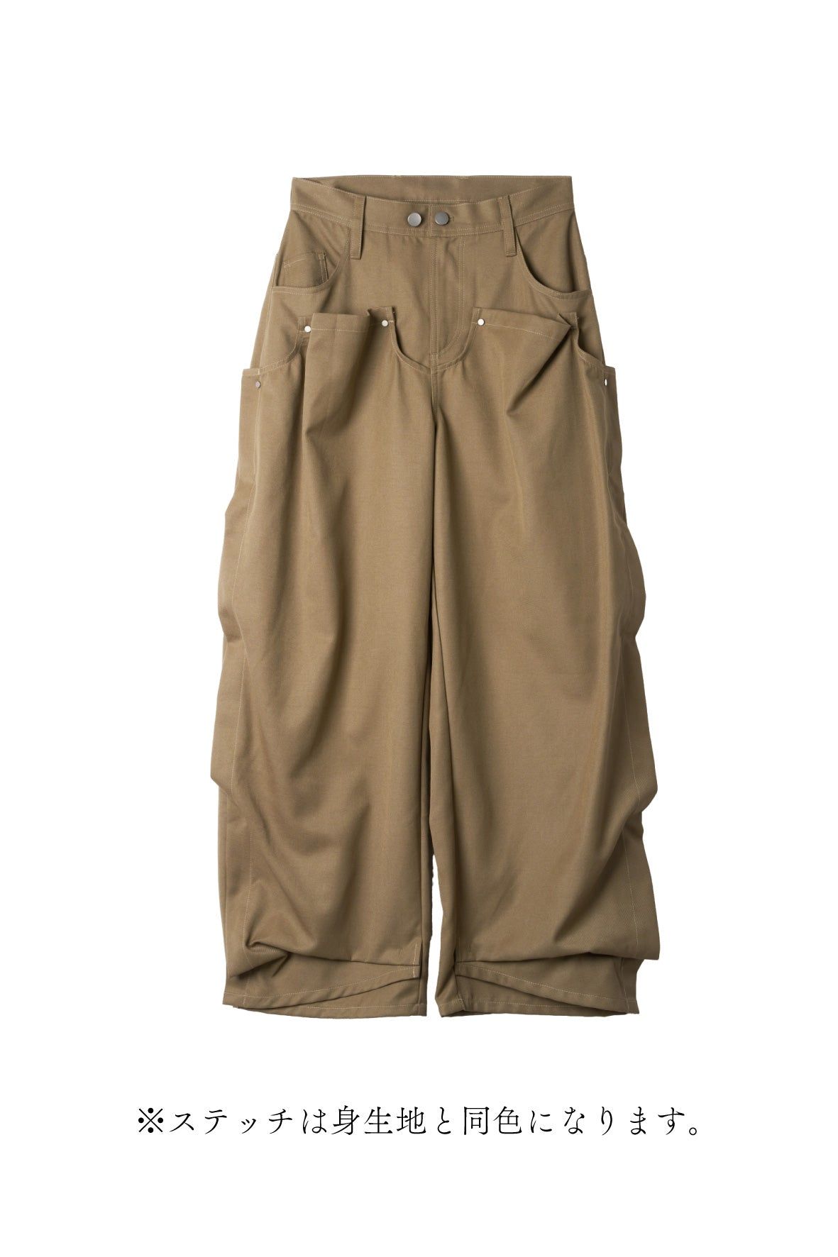 クリング ドレープパンツ (ブラウン) cling draped pants(unisex) (Brown) / 26AW