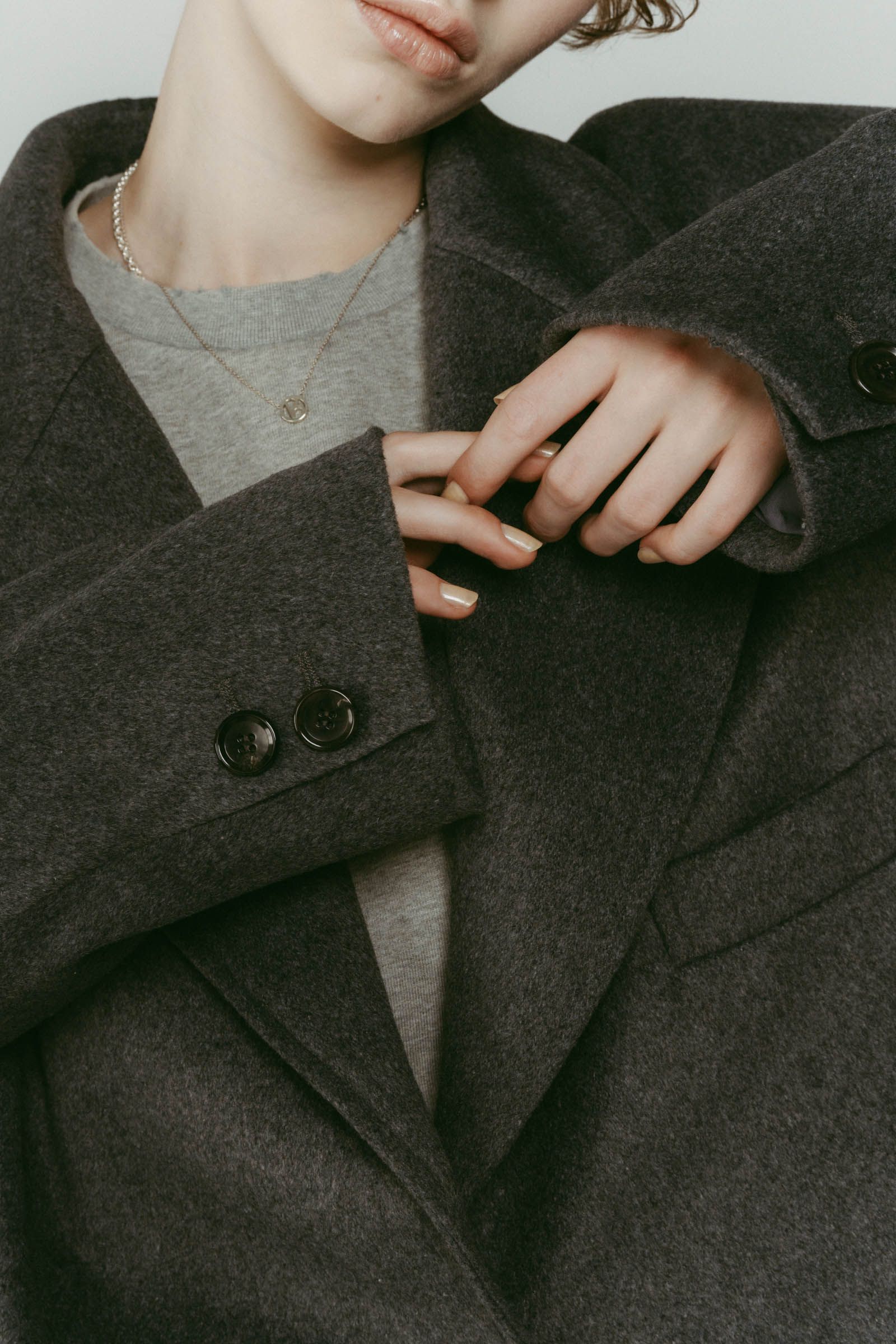 muffler overlay jacket(unisex) / マフラー オーバージャケット (グレー) / 25AW