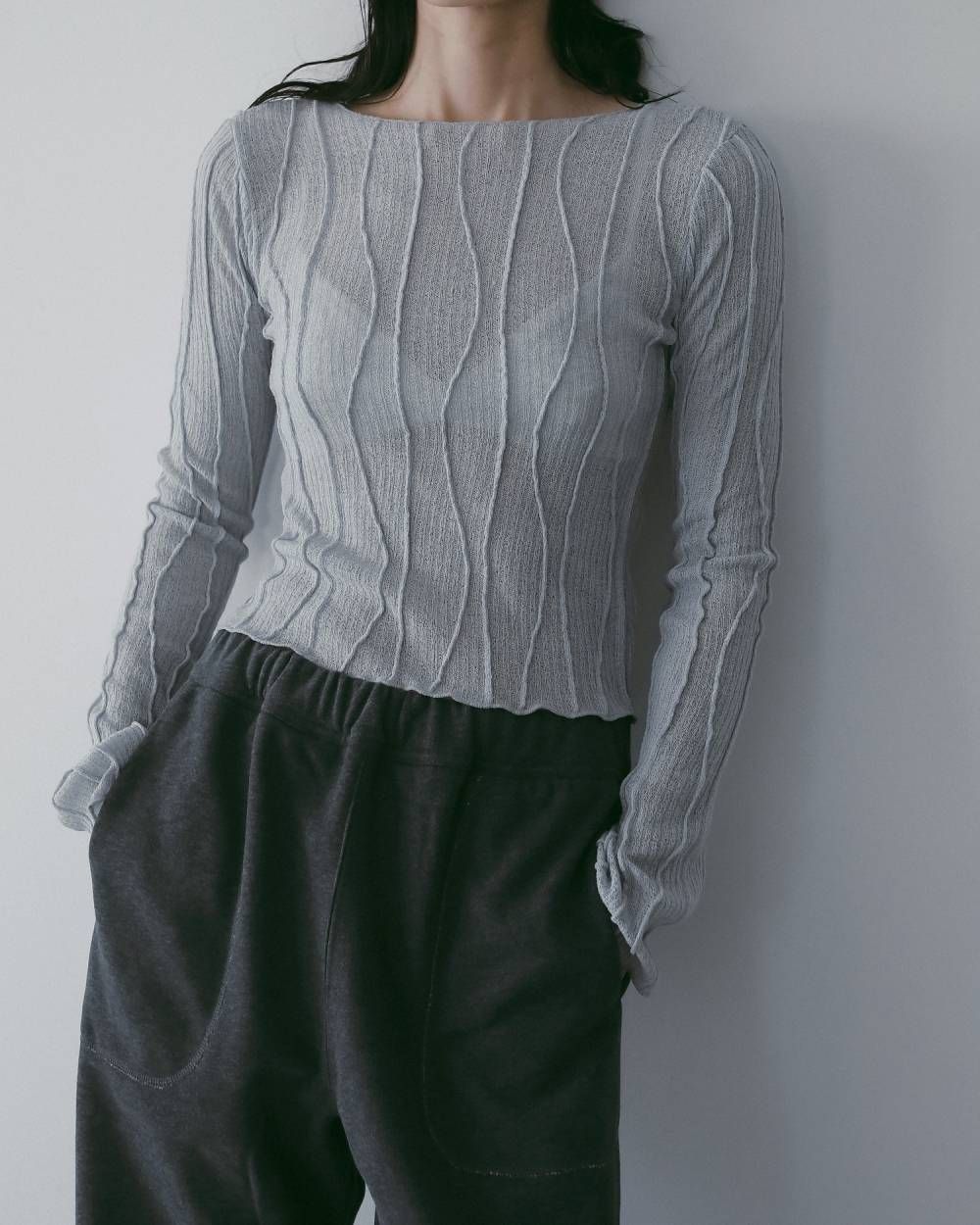 Random Pintuck Tops / ランダムピンタックトップス (Ice blue) / 26SS