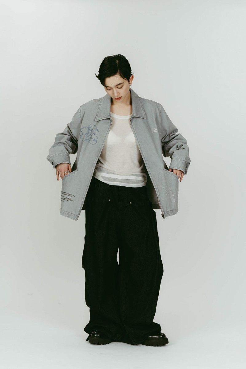 embroidered jacket(unisex) (Blue) / レタリング刺繍 ジャケット (ブルー) / 26SS