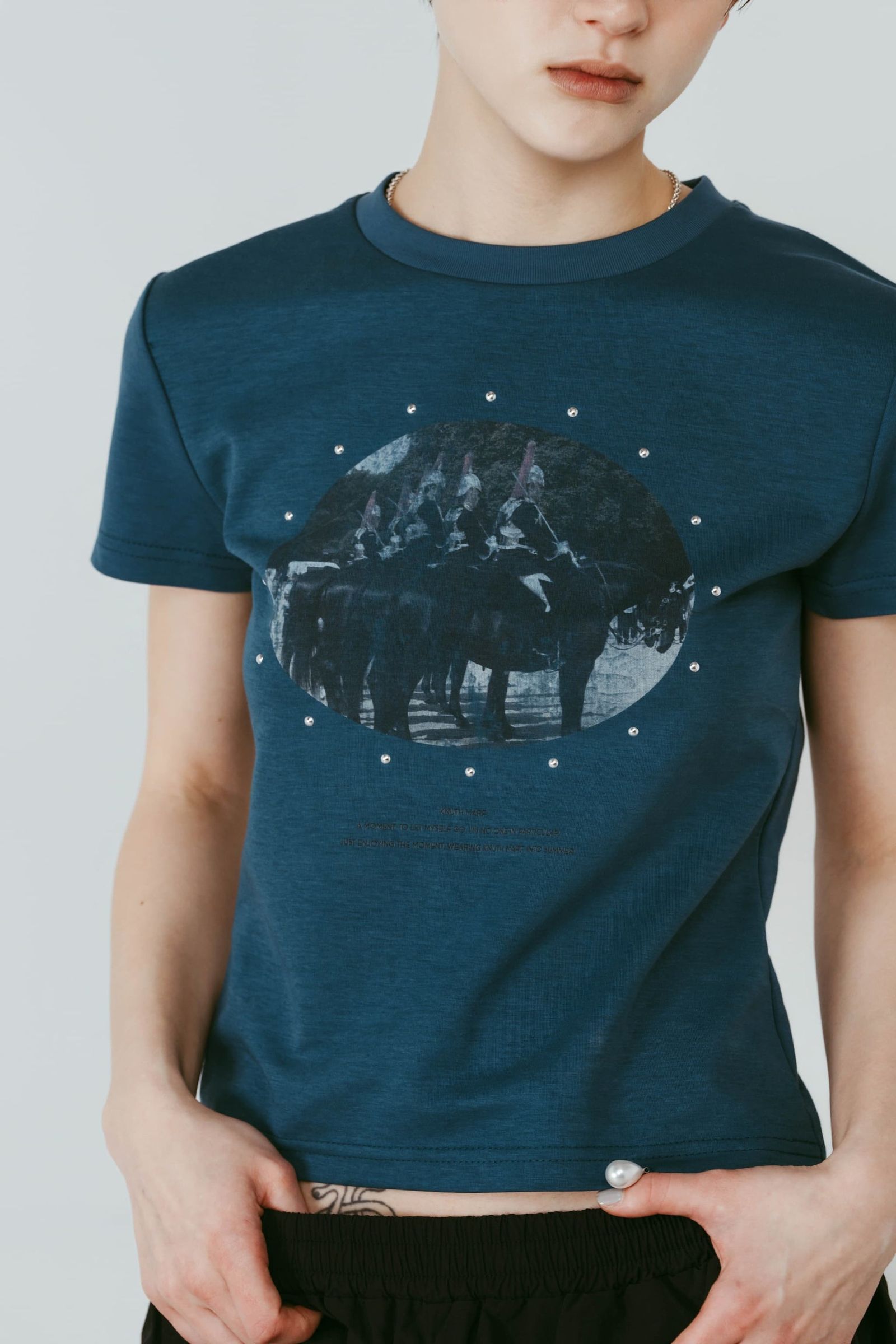 スタッズコンパクトTシャツ (ブルー) studded compact tee (Blue) /  26SS