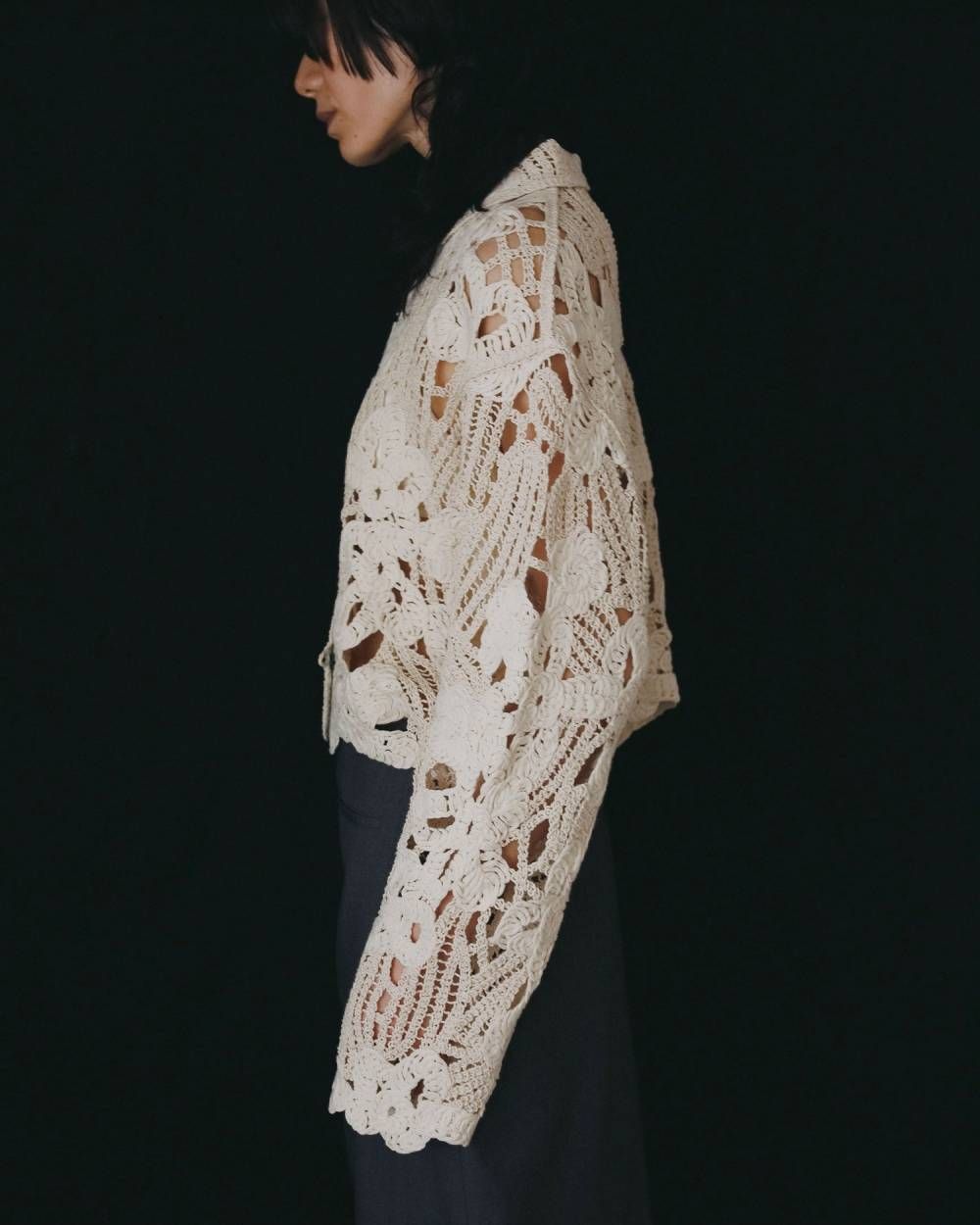 エンブロイダリーオーバーシャツ (アイボリー) Embroidery Over Shirts (Ivory) /  26AW