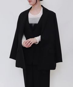 2WAY肩掛けテーラードジャケット (ブラック) Tailored Jacket (Black) / 26AW