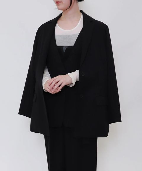 2WAY肩掛けテーラードジャケット (ブラック) Tailored Jacket (Black) / 26AW