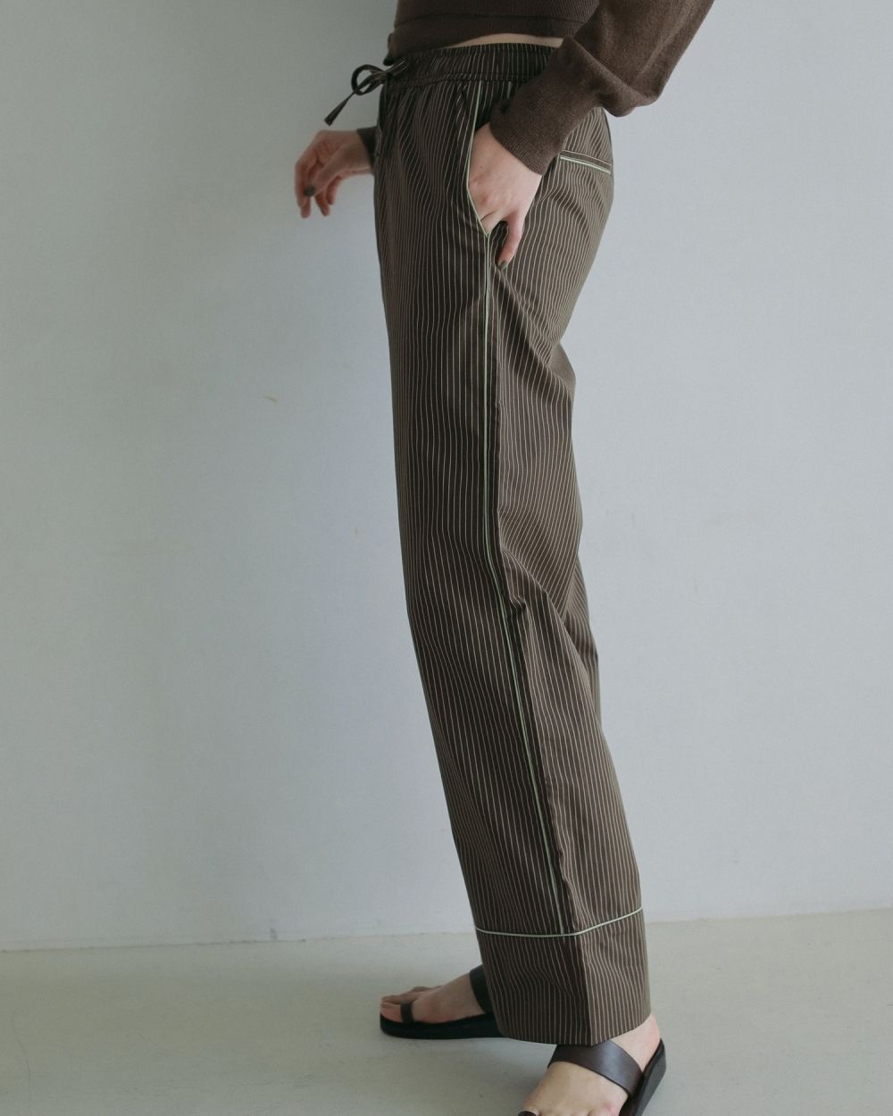 Stripe Pajamas Pants / ストライプ パジャマパンツ (ブラウン)