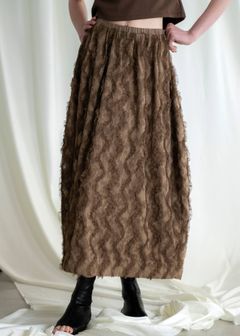 コクーンチュールスカート (モカ) cocoon cut jacquard tulle gather SK (Mocha) /  26SS