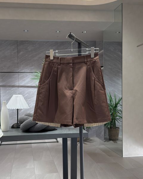 stripe pocket peep tuck chino S/PT / タックチノ ショートパンツ (ブラウン) / 25AW