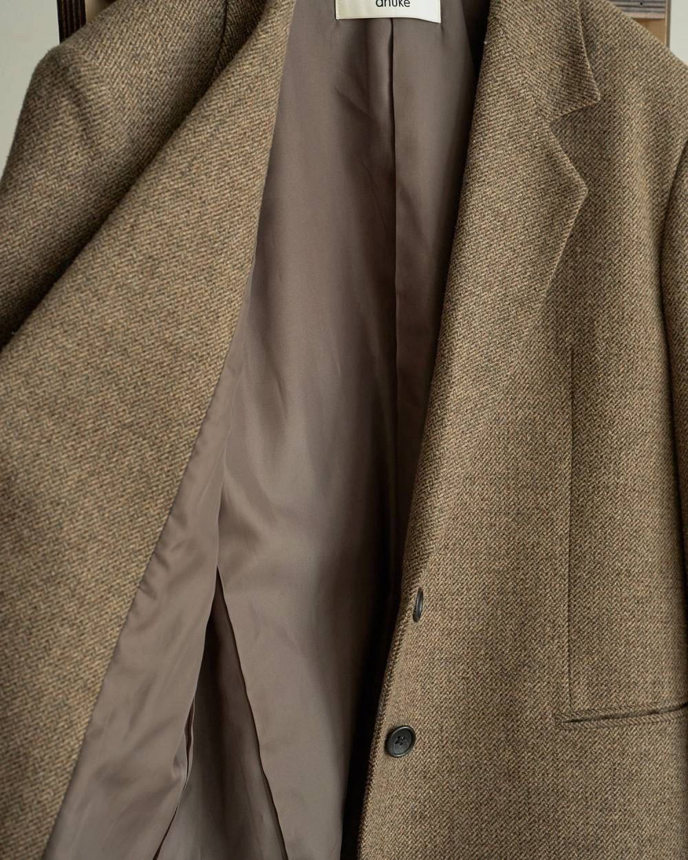 ヘリンボーン ウール ジャケット (ベージュ) Herringbone Wool Jacket (Beige) /  26AW