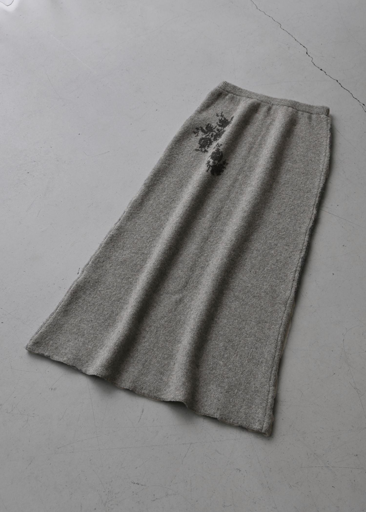 flower jacquard pencil knit SK / フラワージャガード ペンシルニットスカート (ミックス) / 25AW /