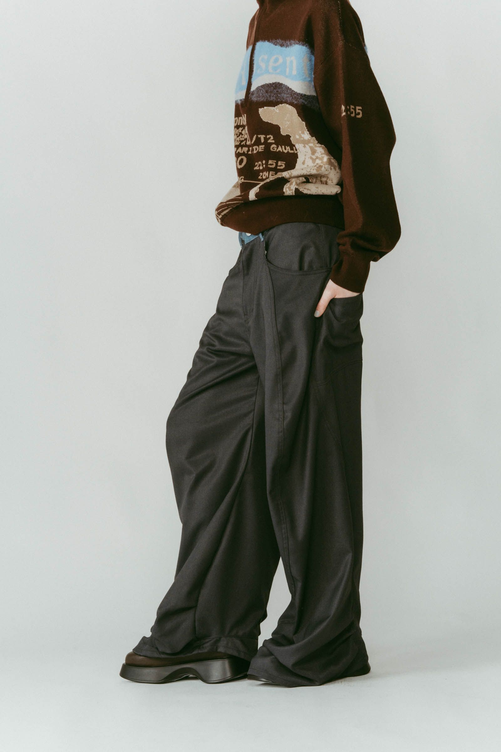 tuck design denim pants / タックデザインデニムパンツ (グレー) / 25AW