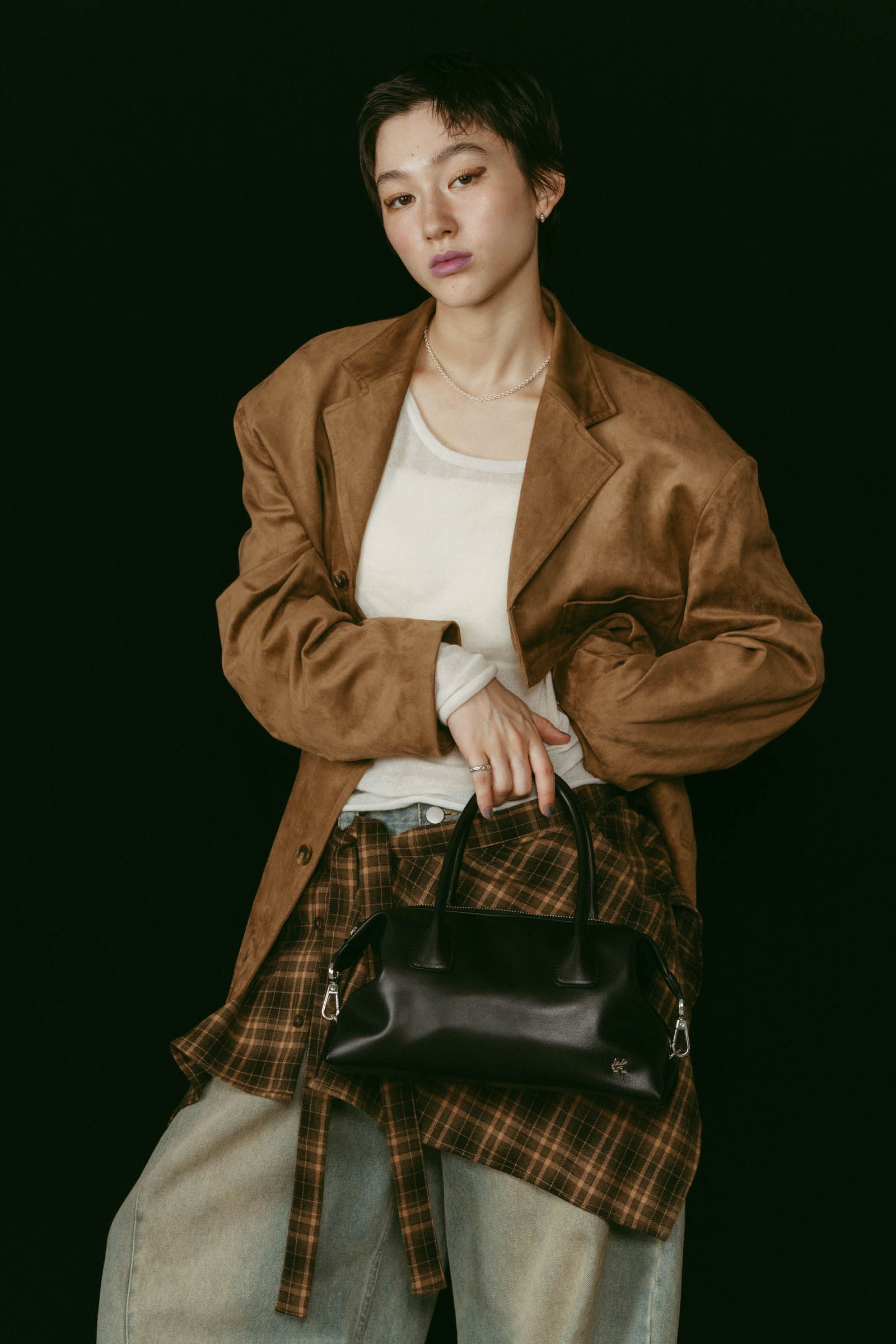 side hook boston bag / サイドフック ボストンバッグ (ブラック) / 25AW