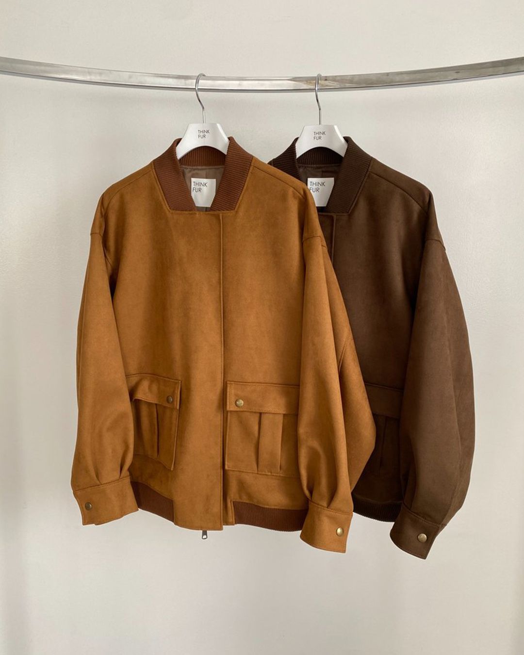 【先行予約】【26TH-04】フェイクスエードブルゾン (ブラウン) Fake Suede Blouson (Brown) /  エコファー  /  フェイクファー 【受注期間6/14 23:59まで】