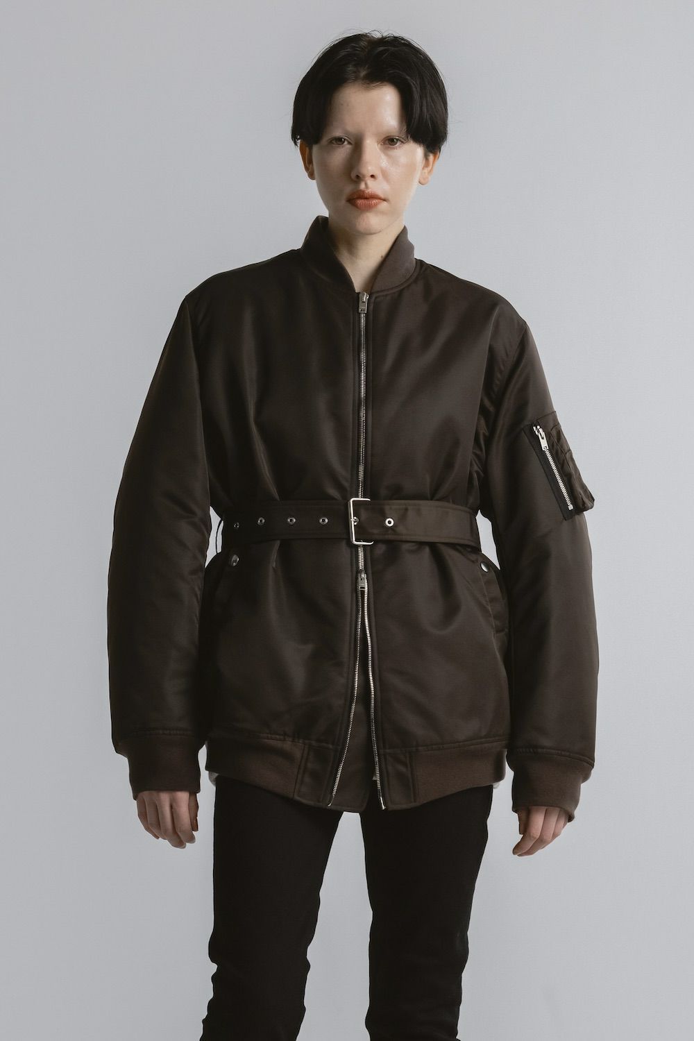【25AW】MA-1 / リモンタナイロン フライトジャケット (ブラウン)