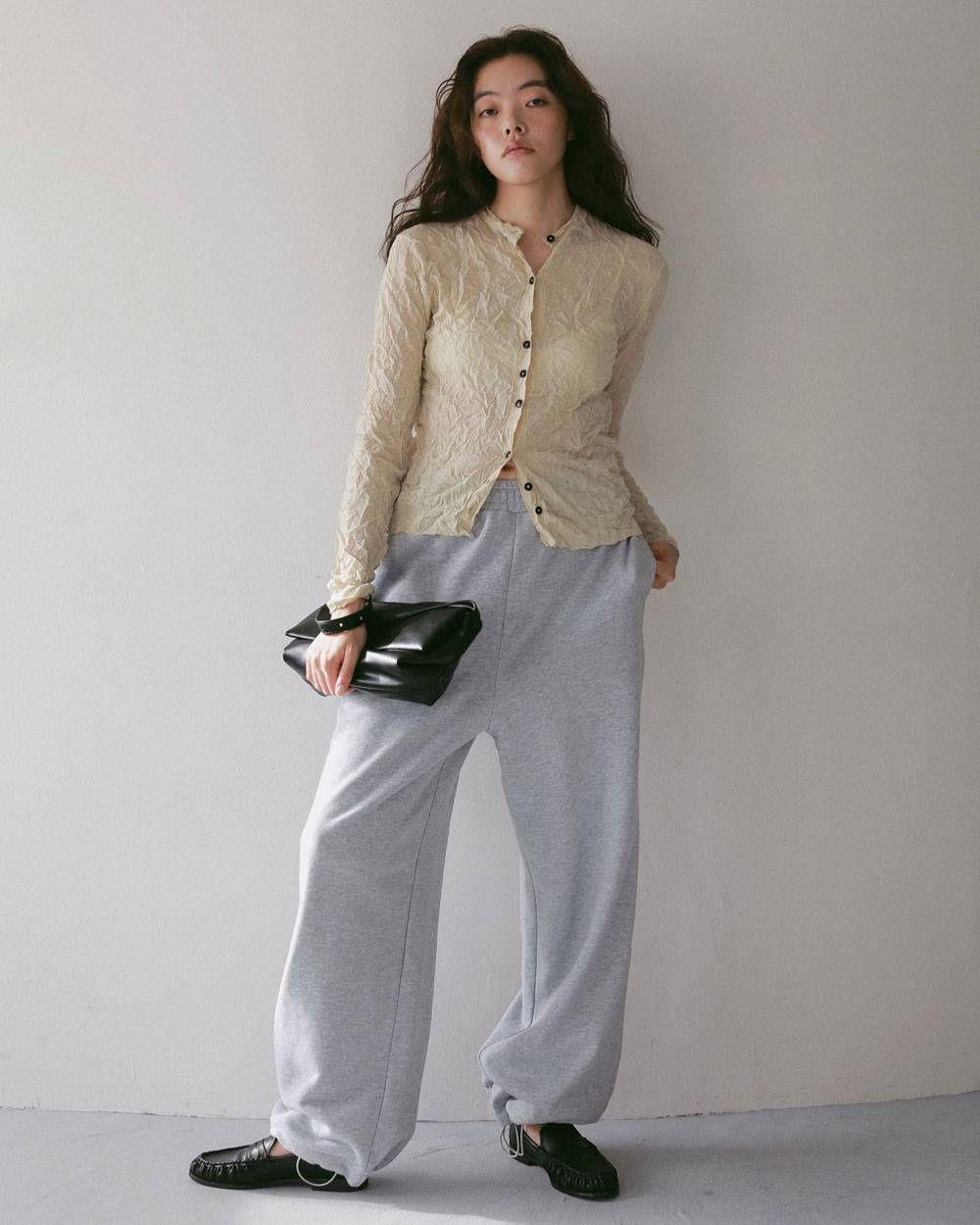 ウォッシャーニットカーディガン (クリーム) Washer Knit Cardigan (Cream) / 27SS