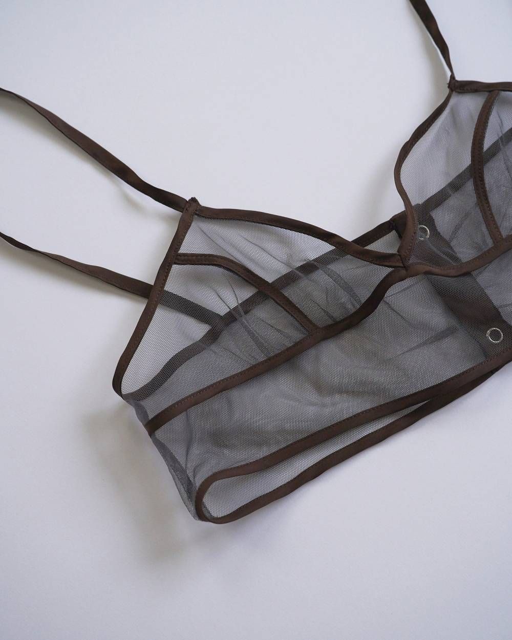 バイカラー チュールブラトップビスチェ (チャコールグレー) Bicolor Tulle Bratop (Cgray) /  26SS