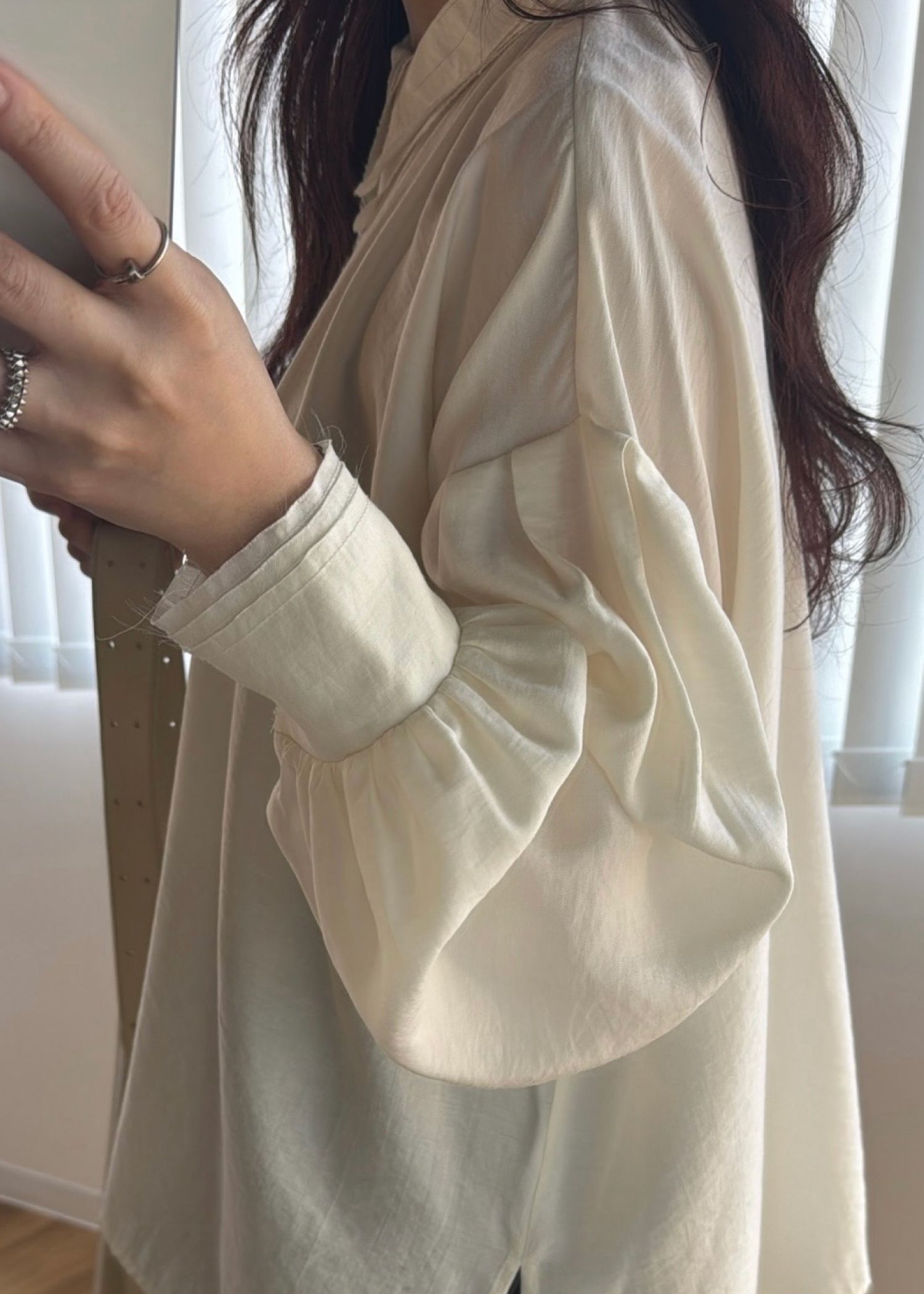 collar & cuffs triple layered over SH (Natural) / トリプルレイヤード オーバーシャツ (ナチュラル) / 26SS