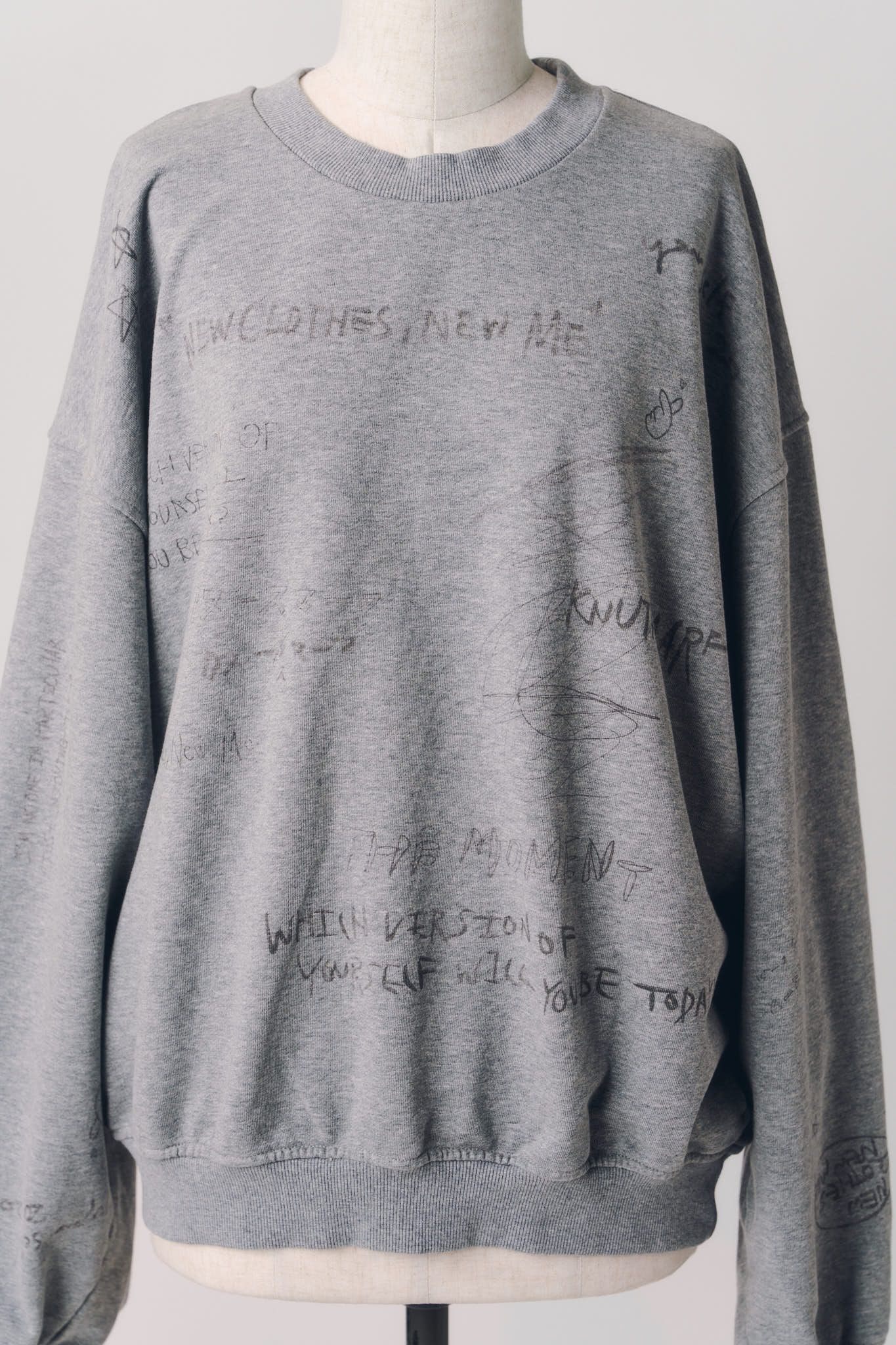 メッセージ スウェット (グレー) message sweatshirt(unisex) (Gray) / 26AW