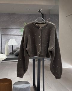 heart dot jacquard reversible cropped knit cardigan / ハートドット ジャガード リバーシブルクロップドカーディガン (ブラウン×モカ) / 25AW