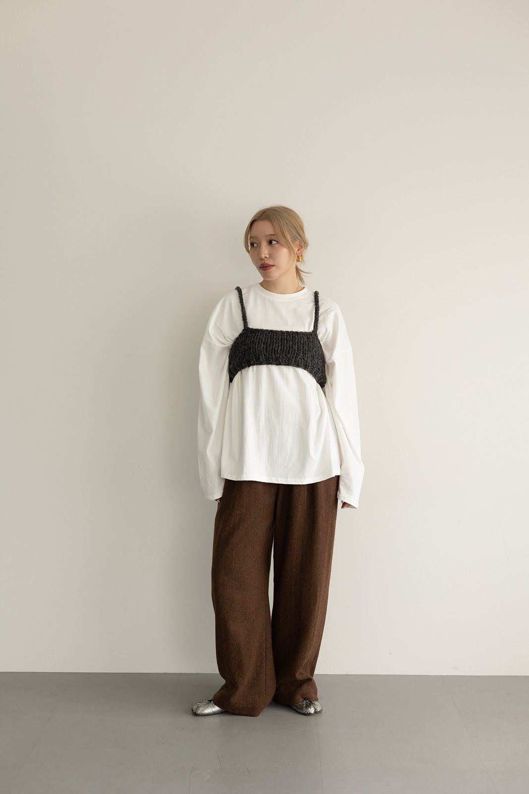 P　CAVEZAROSSO クルーネックシアT   ビスチェ クルーネックシアーTシャツ/CAVEZA ROSSO/カベサロッソ | ALL