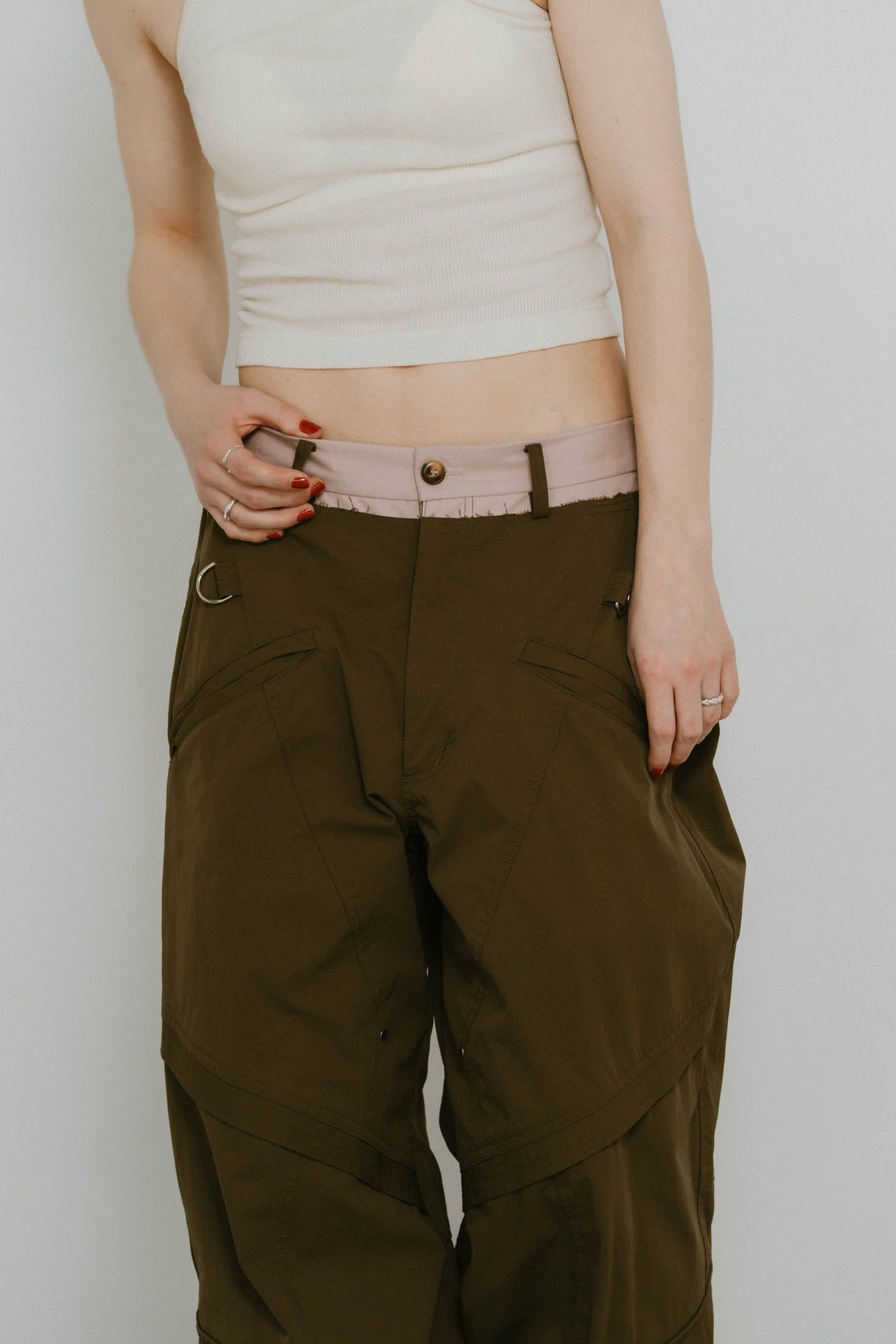 docking nylon pants(unisex) / ドッキングナイロンパンツ (カーキ) / 25SS