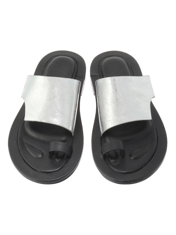 FOOT CUSHION FLAT SANDAL / フットクッションフラットサンダル (シルバー) 軽量ソール