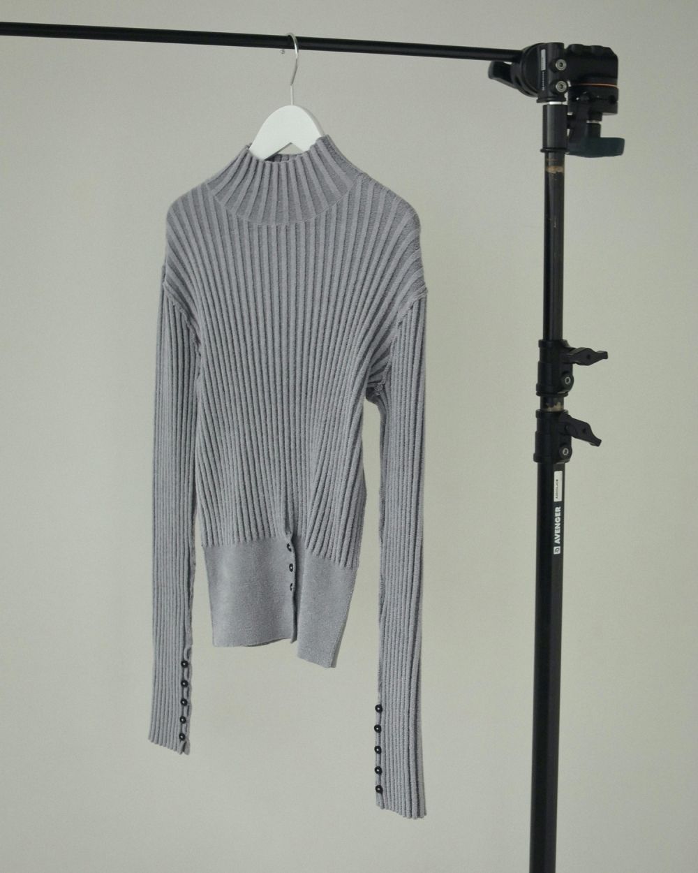 Velour Rib Knit / ベロアリブニット (ライトグレー)