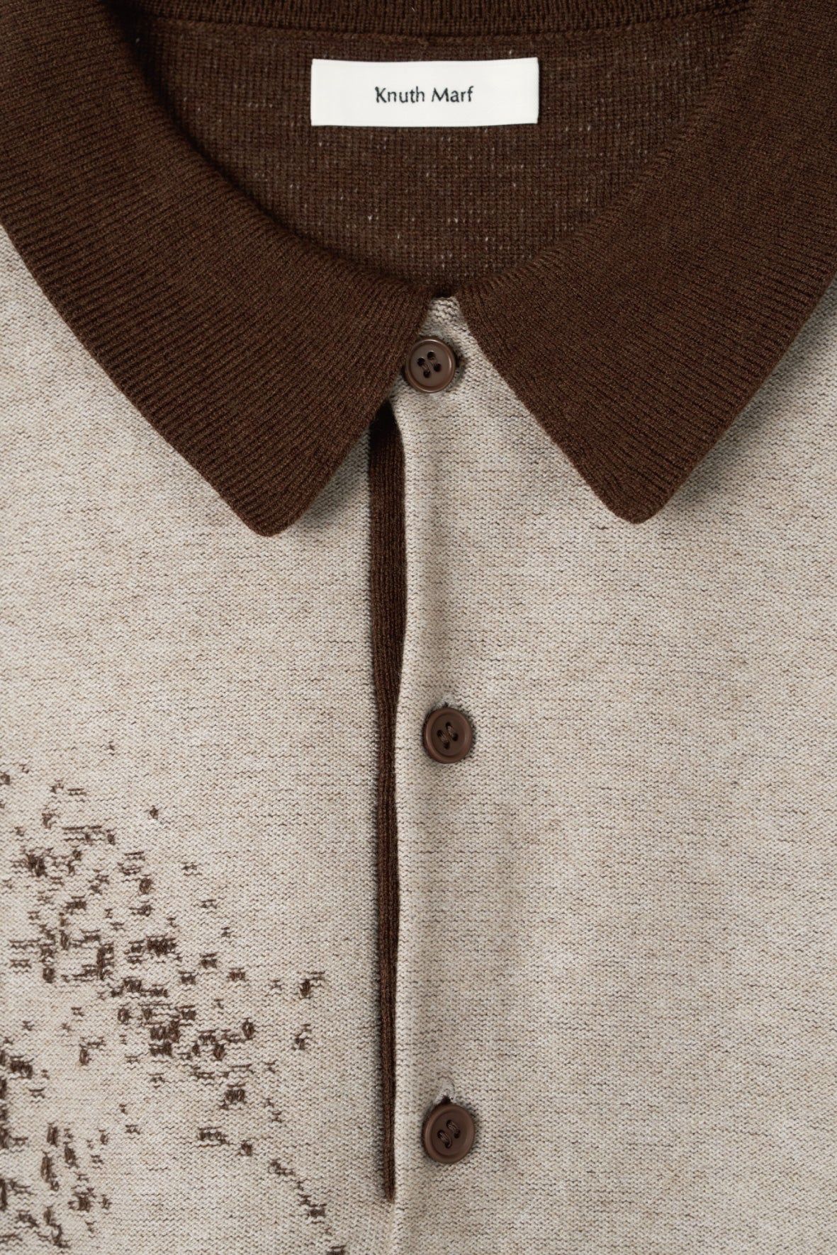 リバーシブル ジャガードポロニット (ブラウン) reversible jacquard polo knit(unisex) (Brown) / 26AW