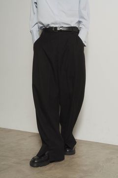 front slit pants (unisex) / フロントスリットパンツ (ブラック)  Knuth Marf