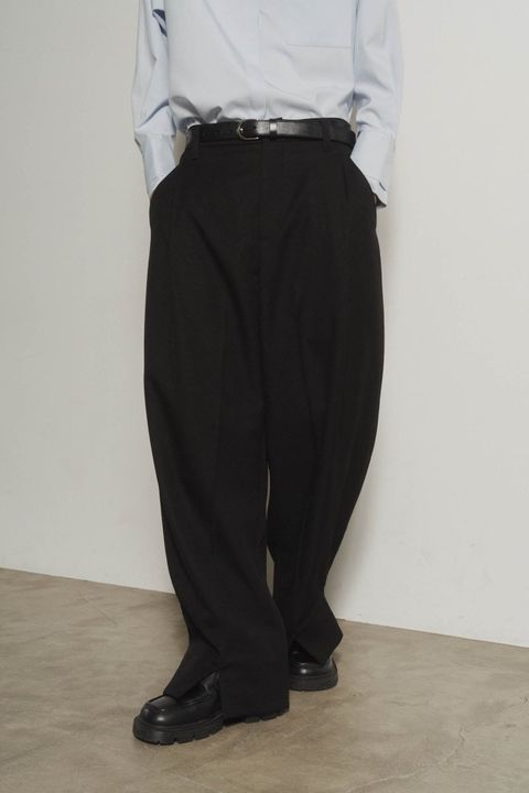 front slit pants (unisex) / フロントスリットパンツ (ブラック)