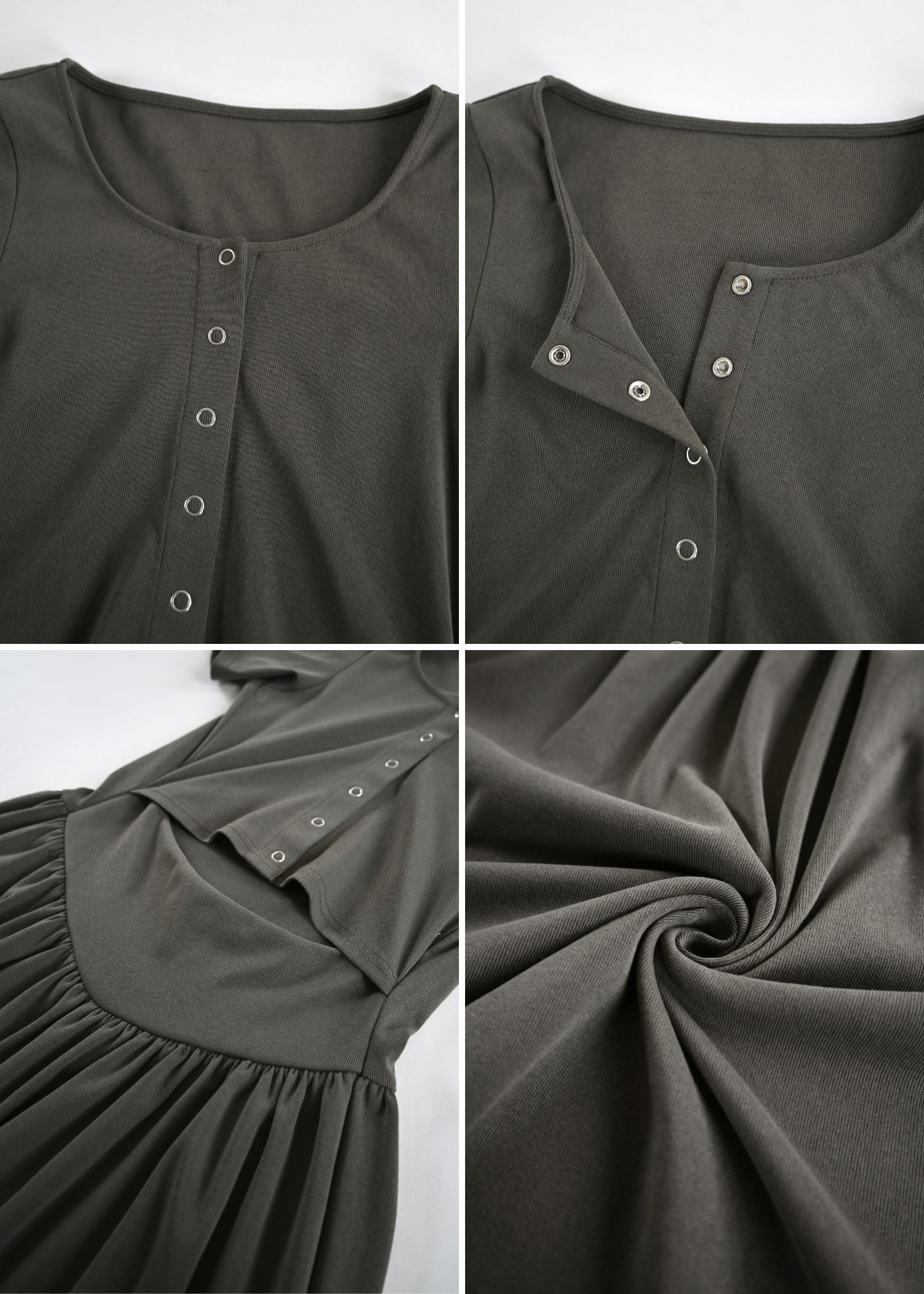 ヘルシーカット ワンピース (カフェモカ) healthy cut out waist snap button OP (caffe mocha) /  26SS