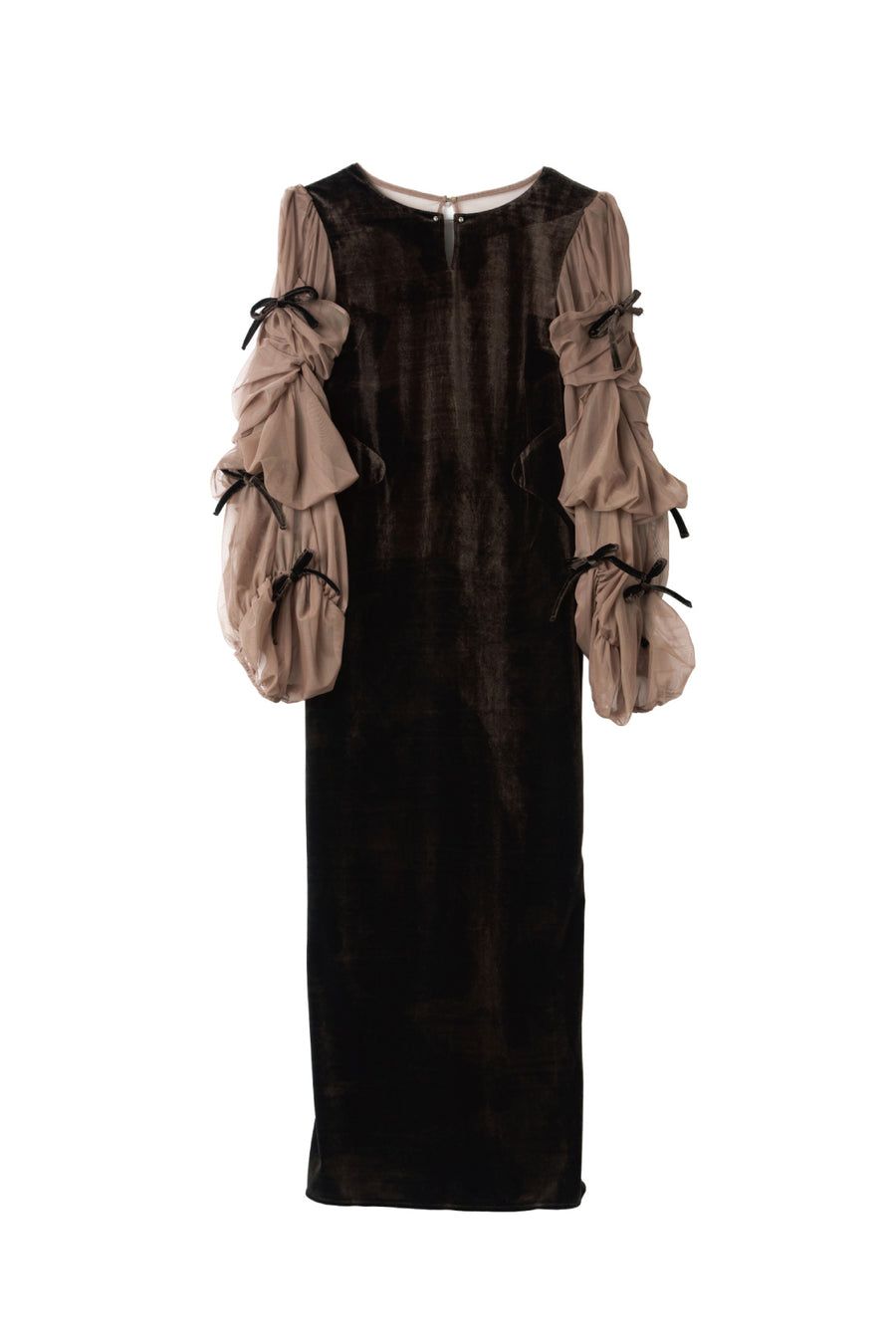 ドレープ チュールドレス (ブラウン) draped tulle dress (Brown) / 26AW