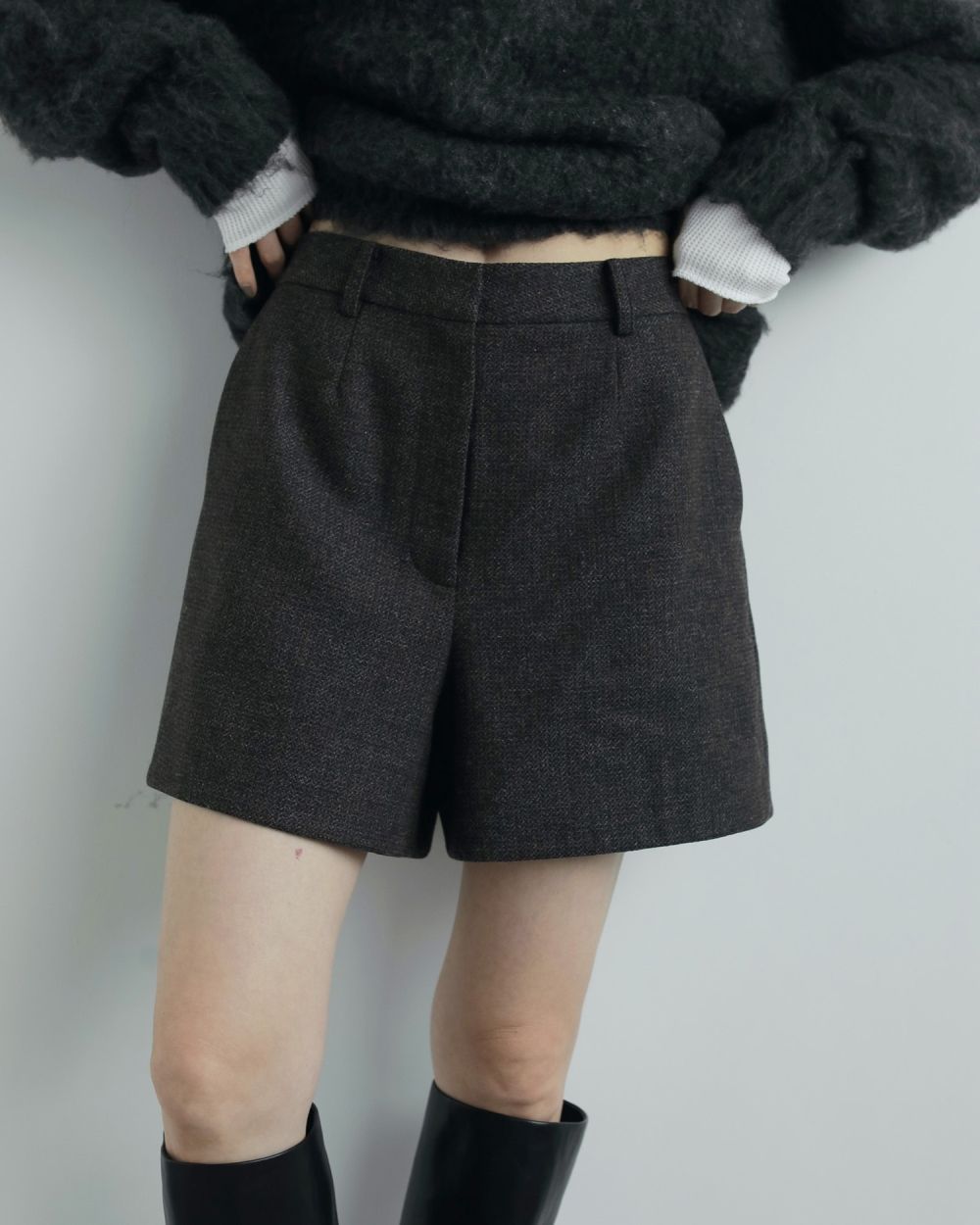 【25AW】Herringbone Short Pants / ヘリンボーン ショートパンツ (ブラウン)